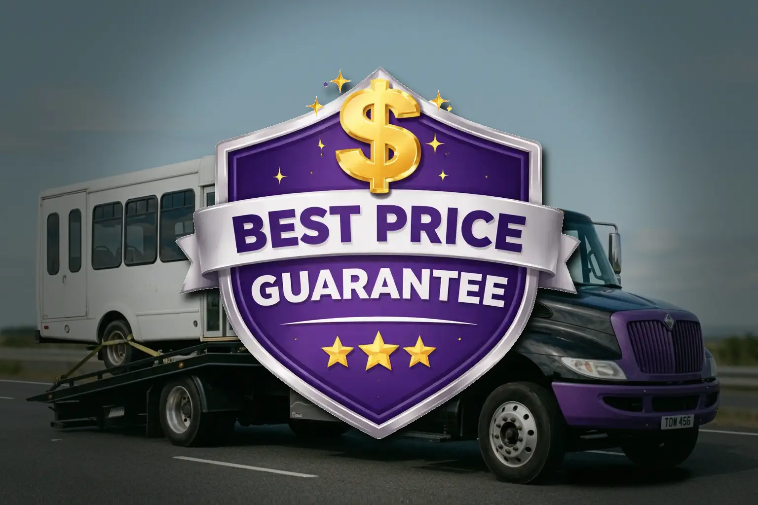 Best Price Guarantee badge from A&N Towing showing affordable towing services